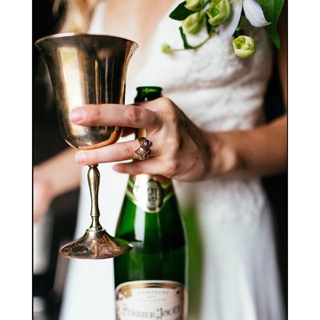 Here it is on the lovely, bubbly bride ??photo by @christinakarst styling by @perfectlytay #emilytriplettjewelry #modernjewelry