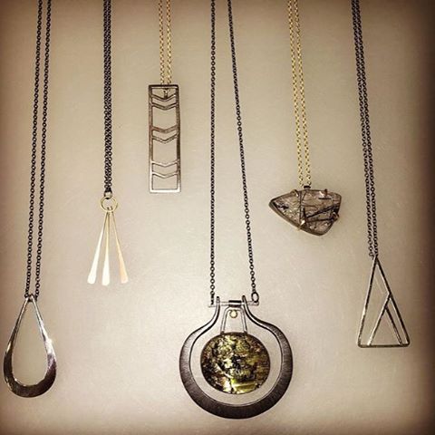 Special necklaces for my favorite Chapel Hill gallery. Repost from @lightartdesign #emilytriplettjewelry #modernjewelry