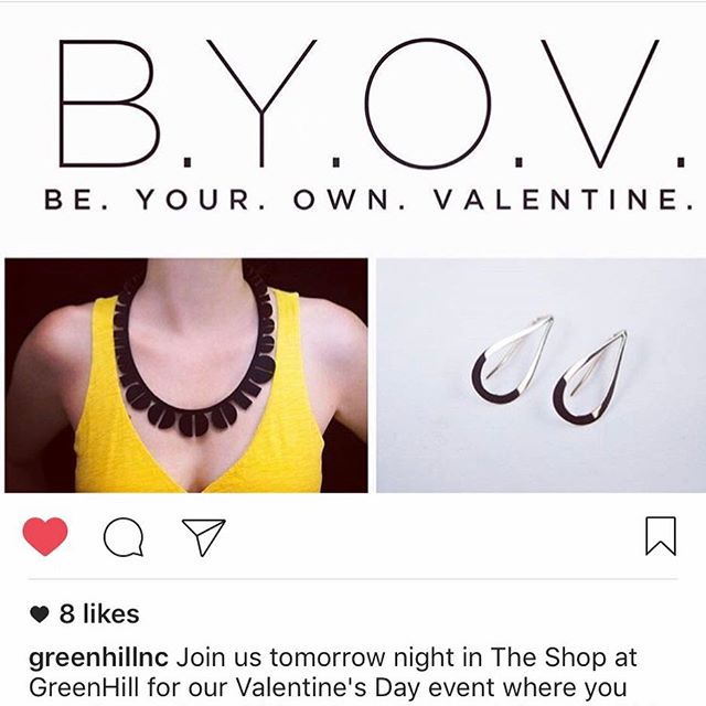 Greensboro, NC! Be your own Valentine ? tomorrow night at this fun event. I stocked some pretty pieces including lots of lovely rose gold. Repost from @greenhillnc