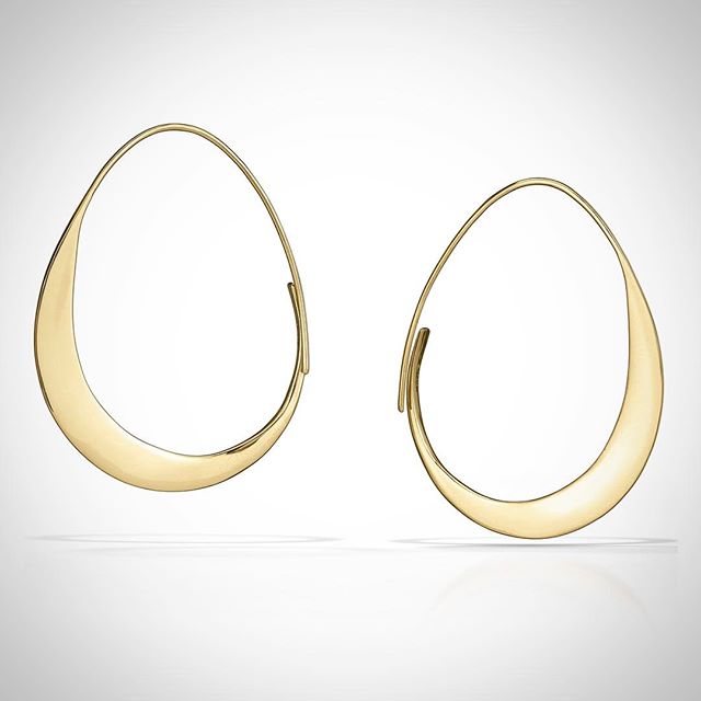 Big Moons // forged solid 14k hoops
